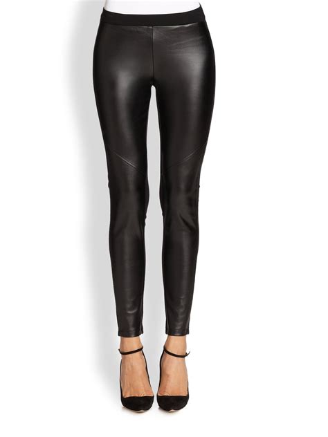 Michael Kors Women's Ponte Knit Faux Leather Panel Leggings 